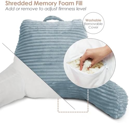 Clara Clark Reading Pillow for Bed Adult – Back Pillow for Sitting in Bed - Image 3