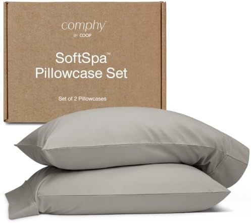 Coop Home Goods Comphy SoftSpa Pillowcase Set of 2, Dove Grey Super Soft Pillow by CoopSleepGoods