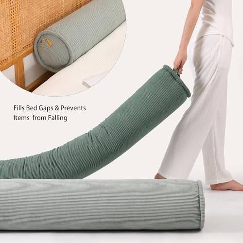 Long Bolster Pillow for Bed – Soft Corduroy Body Pillow for Adults, Ergonomic - Image 5