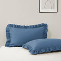 Ruffle Pillow Case Standard Size Set of 2, Slate Blue by Unknown