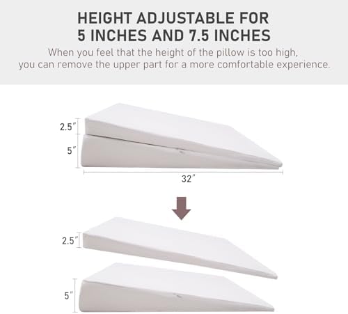 SUNYRISY Adjustable Wide Size Bed Wedge Pillow Wedge Mattress Topper - Image 2