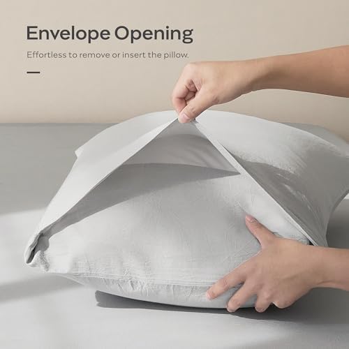 JELLYMONI 100% Washed Cotton Pillowcases, Envelope Closure 2-Pack - Image 6