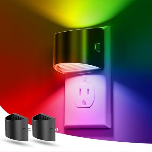 L LOHAS LED Night Lights Plug into Wall, 8 Colored Kids Night Light, 2 Pack by LLOHASLED
