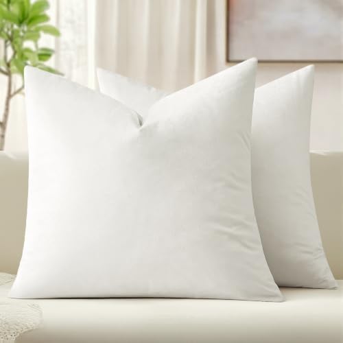 MIULEE Velvet Throw Pillow Covers 20x20 Inch Pack of 2 Pure White by MIULEE