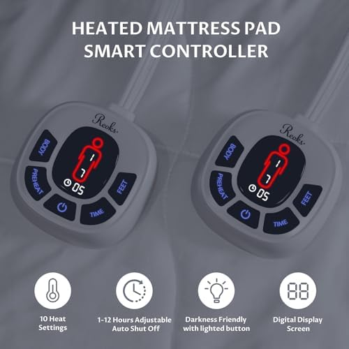 Multi-Zone Heated Mattress Pad Cal King, Quilted Surface, Preheat & Memory - Image 4