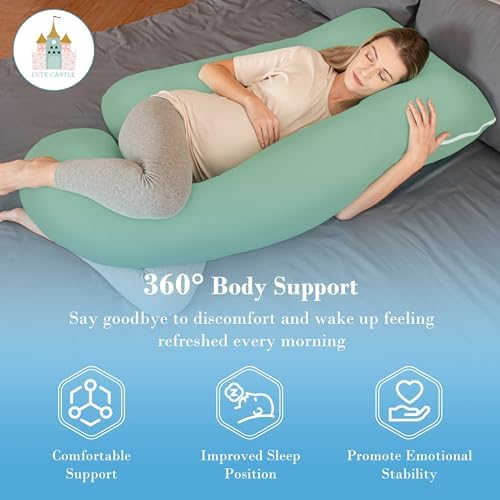 Cute Castle Cooling Cover Pregnancy Pillows, Soft U-Shape Maternity Pillow - Image 5