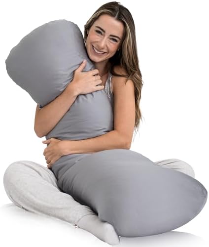 SleepCloud Weighted Body Pillow 8lbs, Cooling Tencel Cover, 48” x 14” XL by SleepCloudBodyPillows