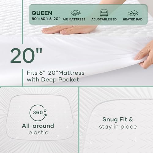 OhGeni 100% Waterproof Mattress Protector, Queen Size Premium Bamboo Soft Thick - Image 5