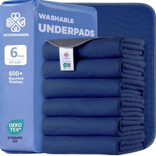 Accompagner Incontinence Bed Pads Washable Waterproof, Ultra-Absorbent Reusable by Accompagner