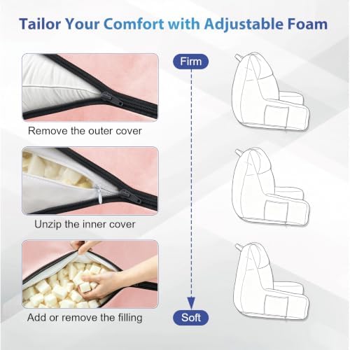 IPYNBAP Back Pillow for Bed Sitting up, Reading Pillow, 18 Inch - Image 4