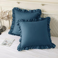 KKJIAF 2 Pack Ruffle Pillow Cases 20x20 Inches, Dark Blue by KKJIAF