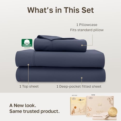California Design Den 100% Cotton Sateen Twin Long Sheets Set - Image 3