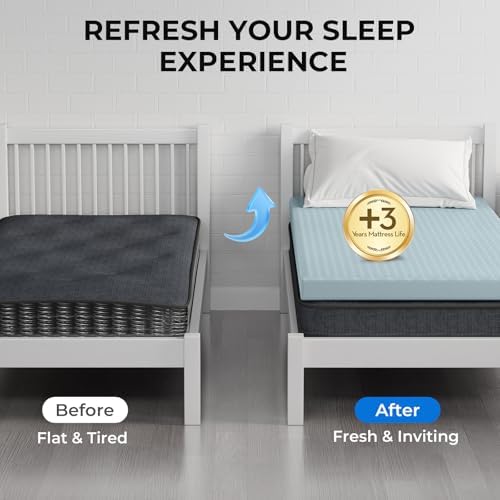 OhGeni 3 Inch Twin Size Memory Foam Mattress Topper Pad - Image 4