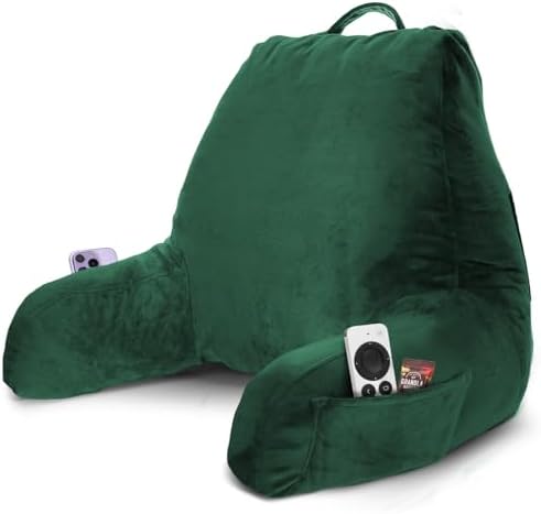 Nestl Reading Pillow for Bed, Back Pillow for Sitting Up in Bed, Dark Green by Nestl