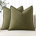 MIULEE Decorative Linen Pillow Covers 18x18 Inch Green by MIULEE