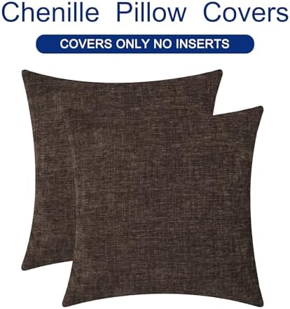CaliTime Decorative Couch Throw Pillow Covers 26 X 26 Inches Coffee - Image 6
