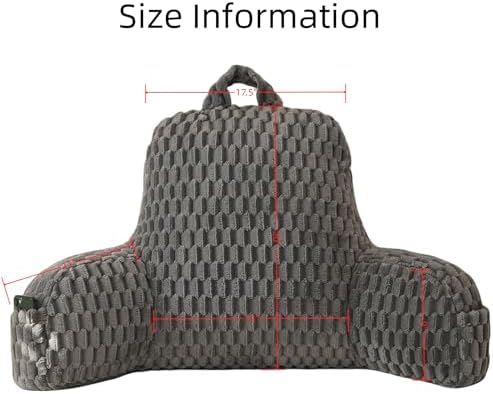 Fluffy Reading Pillow for Sitting in Bed, Large Backrest Bed Pillow - Image 2