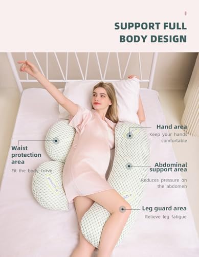 Oternal Pregnancy Pillow for Pregnant Women, Soft Pregnancy Body Pillow - Image 3
