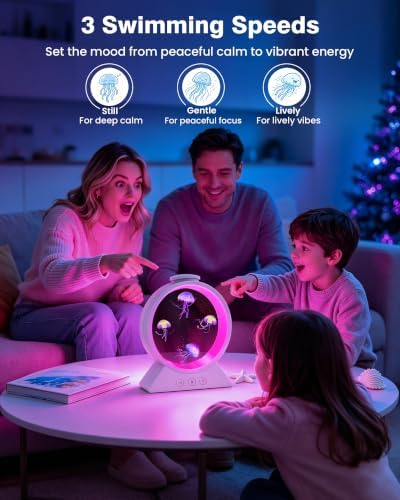 Jellyfish Lamp for Sleep Anxiety Calming Night Light for Bedroom(White) - Image 4