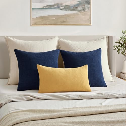 MIULEE Gold Chenille Couch Lumbar Throw Pillow Covers - Image 4