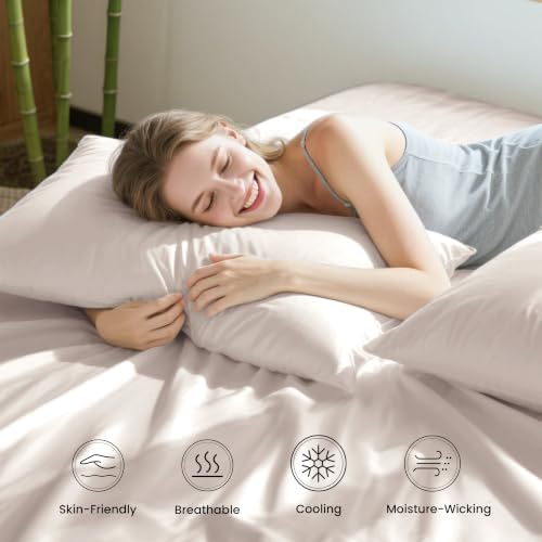 Love's cabin 4 Piece Queen Sheet Set, 100% Rayon Derived from Bamboo, Cooling & - Image 5