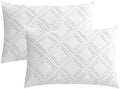 JELLYMONI Bright White Grid Tufted Pillowcases Standard Size by JELLYMONI