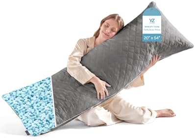 YZ HOME Long Body Pillow for Adults, Firm Body Pillow Shredded Memory Foam by YZHOME