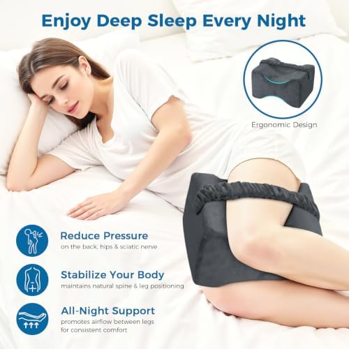 Knee Pillow for Side Sleepers, Memory Foam Leg Pillow - Image 2
