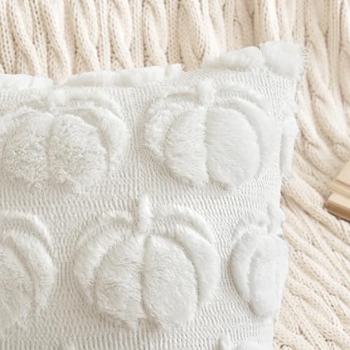 MIULEE Fall Pillow Covers Pumpkin Fall Decor 20x20 Pure White - Image 2