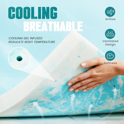 Mattress Toppers Memory Foam Cooling Gel Infused - Image 2