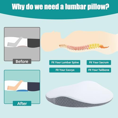 ROYALAY Lumbar Support Pillow for Bed, Memory Foam Waist Pillow for Sleeping - Image 4