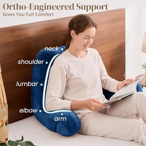 Sasttie Reading Pillow for Bed, Back Pillow for Sitting Up - Image 4