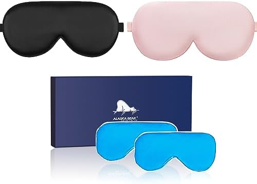 ALASKA BEAR Cooling Gel Eye Mask Weighted Silk Sleep Mask by ALASKABEAR
