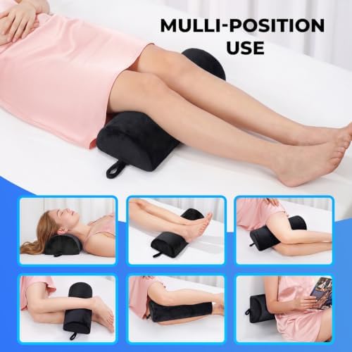 Knee Pillow for Back Sleeping, Half Moon Bolster Pillow for Legs, Memory Foam - Image 4