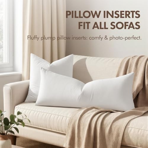 MIULEE 14x36 Inch Synthetic Down Alternative Lumbar Pillow Insert - Image 2