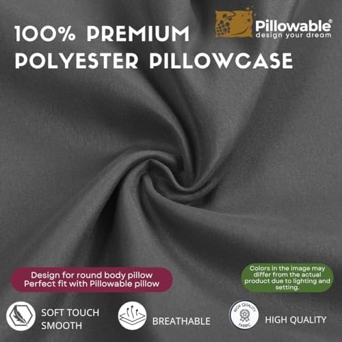 48x8 Round Pillowcase, Brushed Microfiber Bolster Cover - Image 2