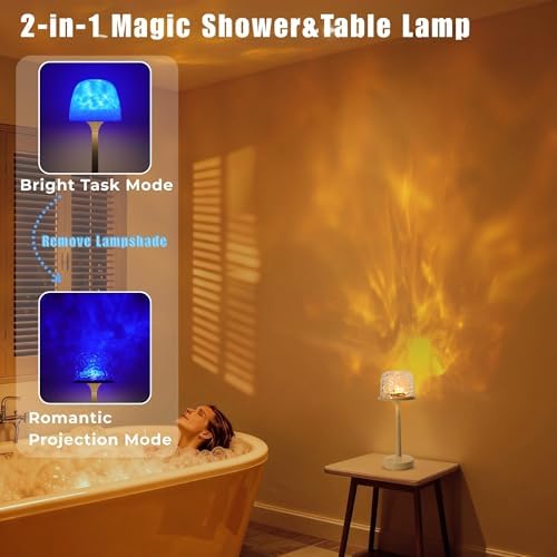 Waterproof Ocean Wave Projector Shower Light, Rechargeable, Remote Control - Image 5