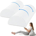 2 Pack Knee Pillow for Back Sleeping Memory Foam Half Moon Bolster Pillow by Unknown