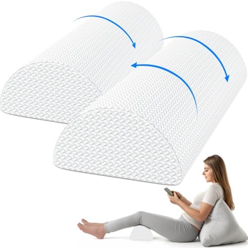 2 Pack Knee Pillow for Back Sleeping Memory Foam Half Moon Bolster Pillow by Unknown