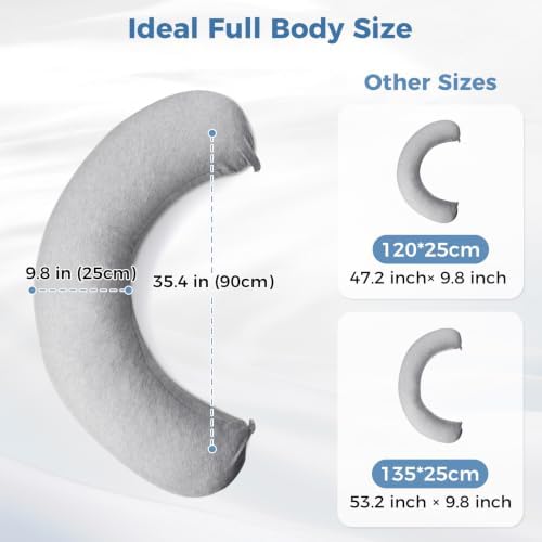 SweetSlubr Body Pillow, Memory Foam Pregnancy Pillow Leg Pillow 35.4x9.8in - Image 5