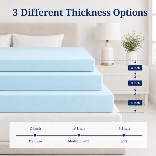 IULULU Mattress Topper Queen, 3 Inch Gel Memory Foam Bed Topper - Image 6