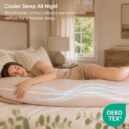 QUEEN ROSE Cooling Body Pillow, C Shaped Full Body Pillow - Image 5