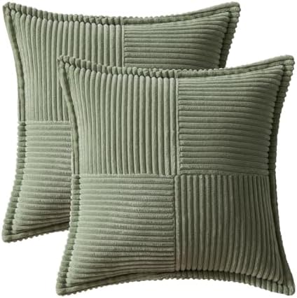 MIULEE Decorative Euro Sham Throw Pillow Covers 24x24 Light Olive Green - Image 6