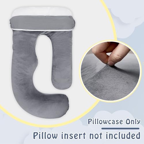Pregnancy Pillow Cover J-shaped Replacement Pillowcase, Soft Full Body Pillow - Image 4