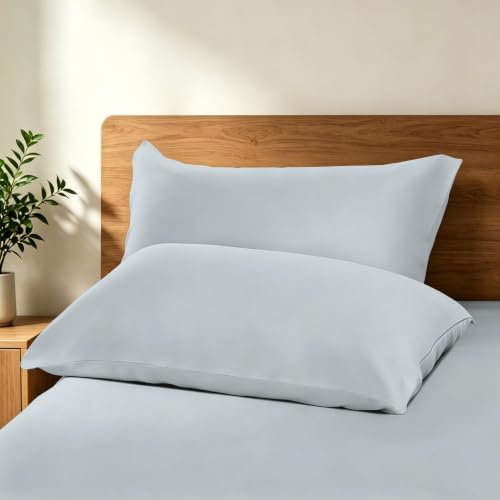 Bamboo Viscose Zipper Pillow Cases Queen Size Set of 2 - Image 5
