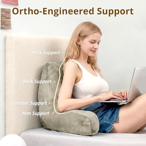 Sasttie Reading Pillow for Bed, Back Pillow for Sitting Up - Image 2