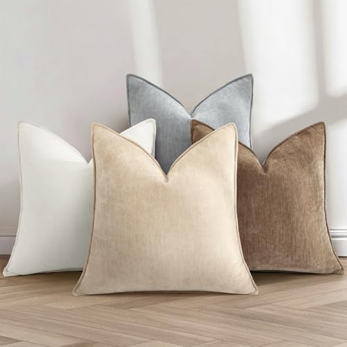 decorUhome Chenille Brown Velvet Throw Pillow Covers 18x18 Set of 2 - Image 7
