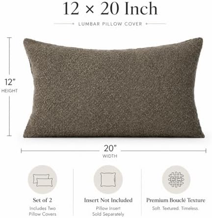 JoraLion 12x20 inch Boucle Throw Pillow Covers, No Insert - Image 3