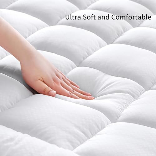 California King Size Quilted Fitted Mattress Pad Cover - Image 2