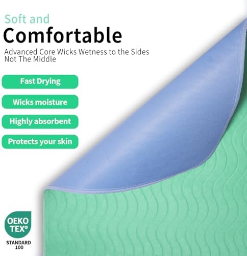 Accompagner Incontinence Bed Pads Washable Waterproof, Ultra-Absorbent Reusable - Image 5